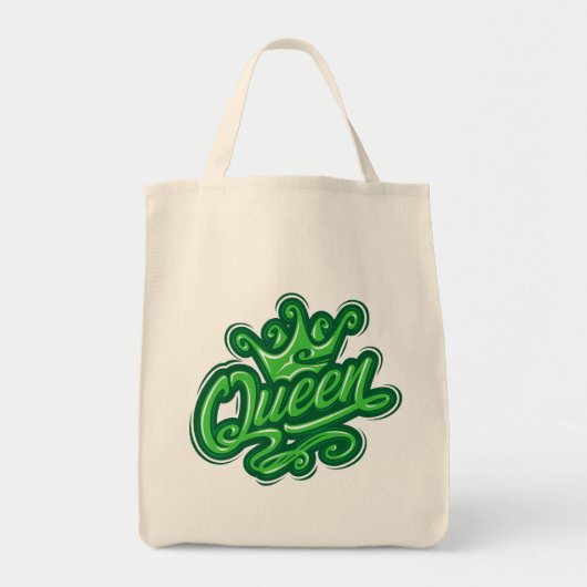 Koningin met kroon, Typografie Design Tote Bag (Voorkant)