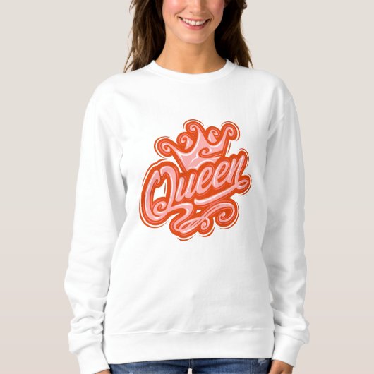 Koningin met kroon, Typografie Design Trui (Voorkant)