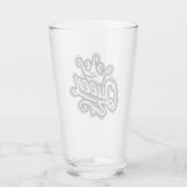 Koningin Met Kroon, Typografie Ontwerp Glas (Achterkant)