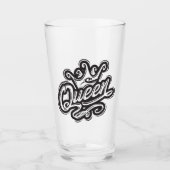 Koningin Met Kroon, Typografie Ontwerp Glas (Voorkant)