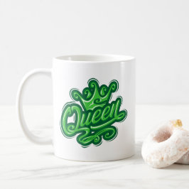 Koningin Met Kroon, Typografie Ontwerp Koffiemok