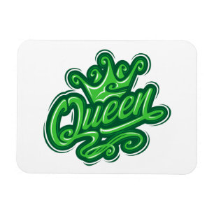 Koningin Met Kroon, Typografie Ontwerp Magneet