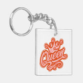 Koningin Met Kroon, Typografie Ontwerp Sleutelhanger (Voorkant Links)