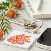 Koningin Met Kroon, Typografie Ontwerp Sleutelhanger (Voorkant Rechts)