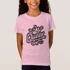 Koningin Met Kroon, Typografie Ontwerp T-shirt