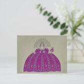 Koningin Mode Bord ~ Briefkaart Franse Vintage (Staand voorkant)