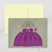 Koningin Mode Bord ~ Briefkaart Franse Vintage (Voorkant / Achterkant)