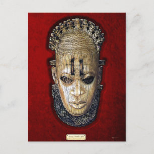 Koningin Moeder Idia - Ivory Edo Masker op Red Vel Briefkaart