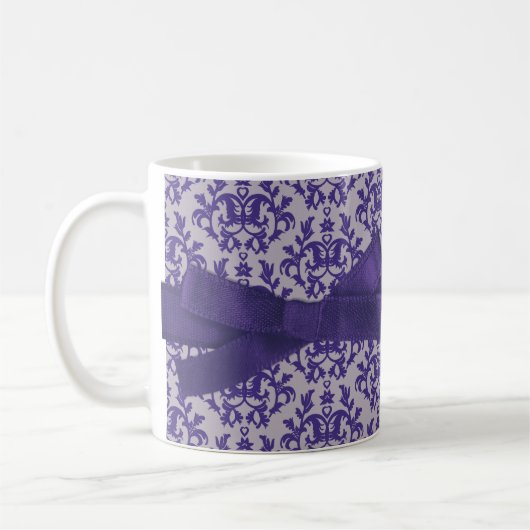 Koningin Mummy damask paarse grijze mok (Links)