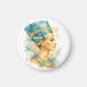 Koningin Nefertiti Aquarel Oude Egyptische Kunst Magneet