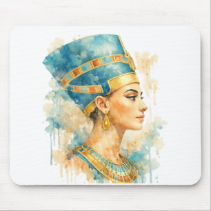 Koningin Nefertiti aquarel Oude Egyptische Kunst Muismat