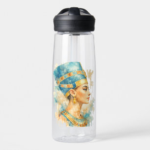 Koningin Nefertiti Aquarel Oude Egyptische Kunst Waterfles