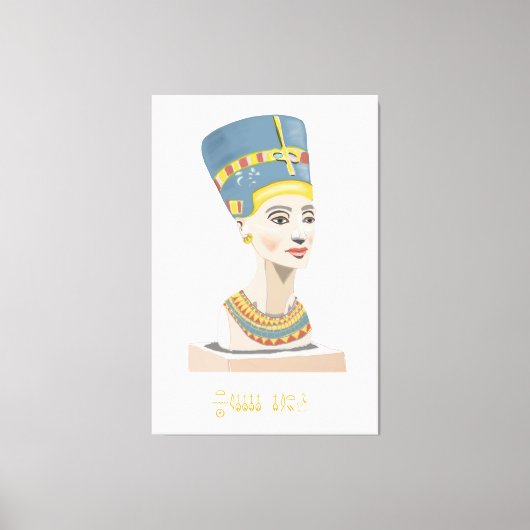 Koningin Nefertiti en Cartouche rechthoekig Poster Canvas Afdruk (Voorkant)