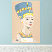 Koningin Nefertiti en Cartouche rechthoekig Poster Canvas Afdruk (Insitu (Houten vloer))