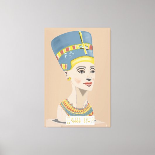 Koningin Nefertiti en Cartouche rechthoekig Poster Canvas Afdruk (Voorkant)