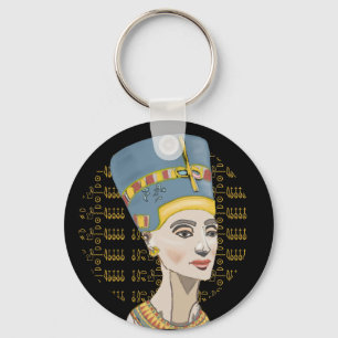Koningin Nefertiti met Cartouche  Sleutelhanger