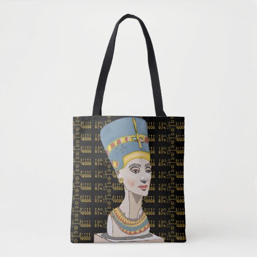 Koningin Nefertiti met Cartouche Tote Bag (Voorkant)