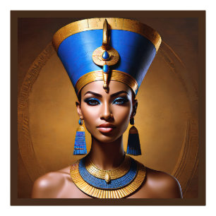 “Koningin Nefertiti” Mooie Oude Afrikaanse Koningi Foto Afdruk