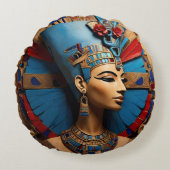 Koningin Nefertiti Oude Egyptische God Rond Kussen (Voorkant)