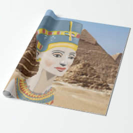 Koningin Nefertiti tegen Egyptische piramiden Cadeaupapier