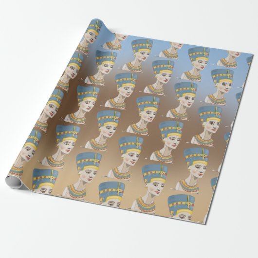 Koningin Nefertiti tegen piramides Cadeaupapier (Uitgerold)