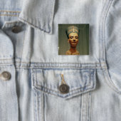 Koningin Nefertiti, voorste uitzicht Vierkante Button 5,1 Cm (In situ)