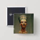 Koningin Nefertiti, voorste uitzicht Vierkante Button 5,1 Cm (Voorkant /achterkant)