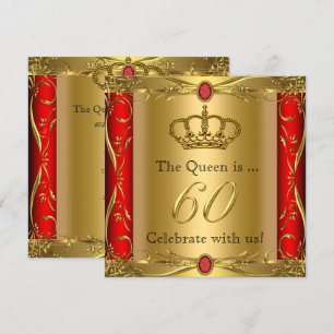 Koningin of Koning Regal Red Gold 60th Birthday Pa Kaart