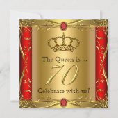 Koningin of Koning Regal Red Gold 70th Birthday Pa Kaart (Voorkant)
