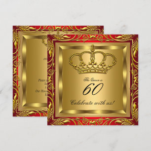 Koningin of Koning Royal Red Gold Elite Verjaardag Kaart