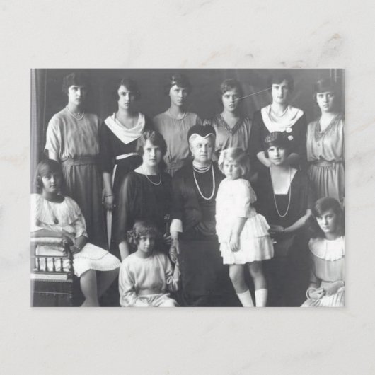 Koningin Olga van Griekenland met kleindochters Briefkaart (Voorkant)