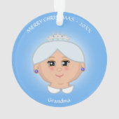 Koningin oma, mama, tante, leraar aan lichtblauw ornament (achterkant)