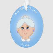 Koningin oma, mama, tante, leraar aan lichtblauw ornament (voorkant)