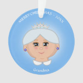 Koningin oma, mama, tante, leraar aan lichtblauw ornament (voorkant)