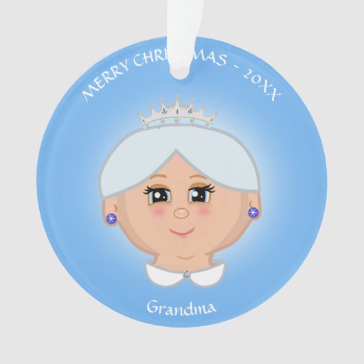 Koningin oma, mama, tante, leraar aan lichtblauw ornament (voorkant)