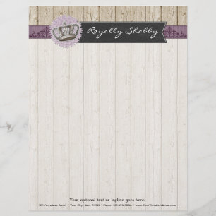 koningin op bijtende hout en karton gepersonaliseerd briefhoofd