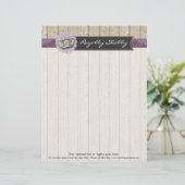 koningin op bijtende hout en karton gepersonaliseerd briefhoofd (Staand voorkant)