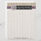 koningin op bijtende hout en karton gepersonaliseerd briefhoofd (Voorkant / Achterkant)