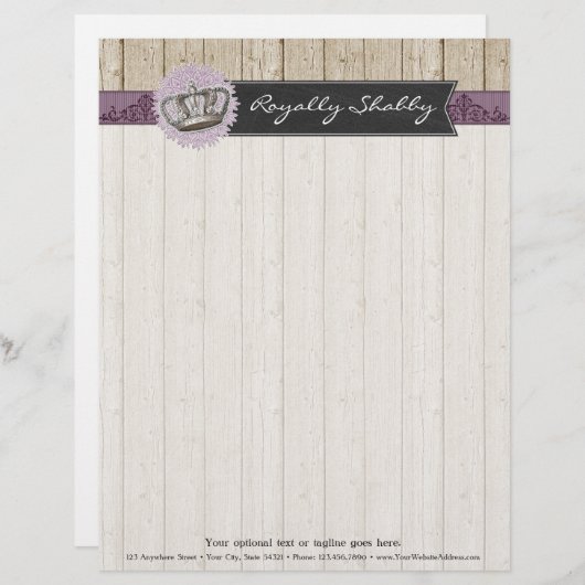 koningin op bijtende hout en karton gepersonaliseerd briefhoofd (Voorkant / Achterkant)