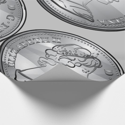 Koningin op een munt cadeaupapier