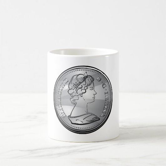 Koningin op een munt koffiemok