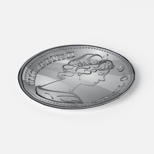 Koningin op een munt papieren bordje (Gekanteld)