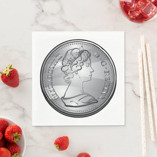 Koningin op een munt servet (Insitu)