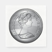 Koningin op een munt servet (Voorkant)