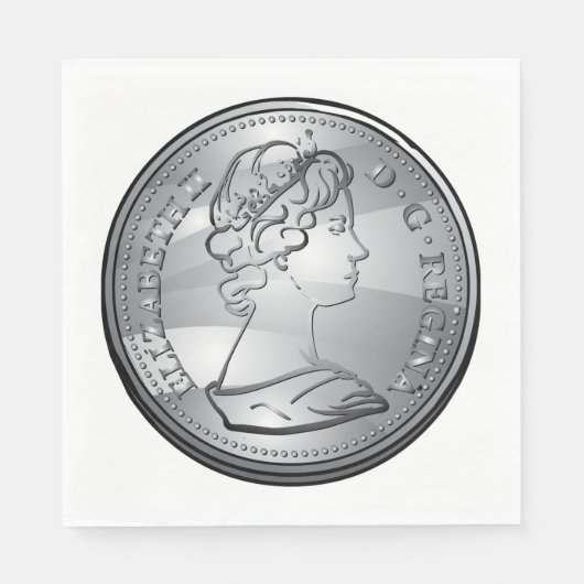 Koningin op een munt servet (Voorkant)