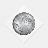 Koningin op een munt servet (Hoek)