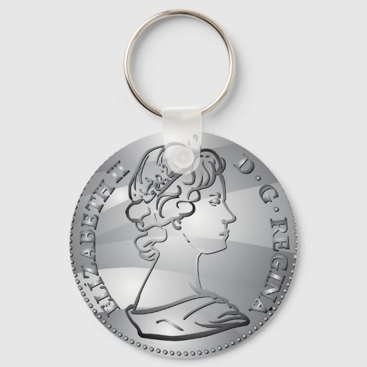 Koningin op een munt sleutelhanger (Voorkant)