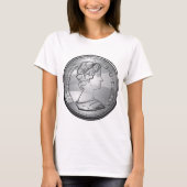 Koningin op een munt t-shirt (Voorkant)
