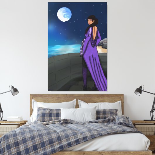 Koningin op haar balkon canvas afdruk (Insitu (Slaapkamer))