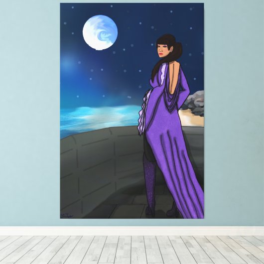 Koningin op haar balkon canvas afdruk (Insitu (Houten vloer))